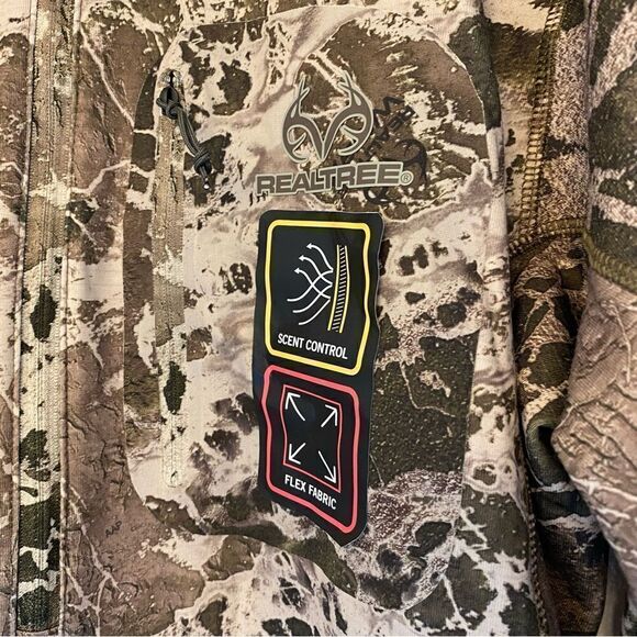 Realtree Scent Control WAV3X 1/4 zip Microban Long Sleeve pullover camo mens -M - Picture 5 of 9